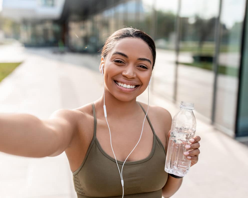 Active woman outside