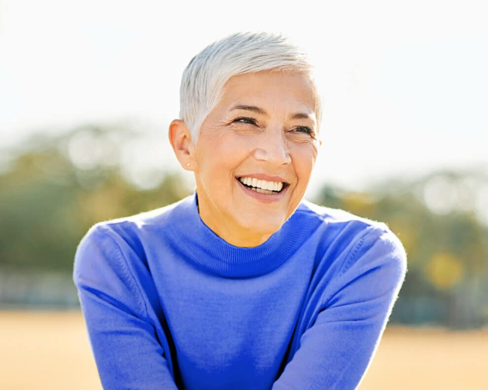 Happy woman outside